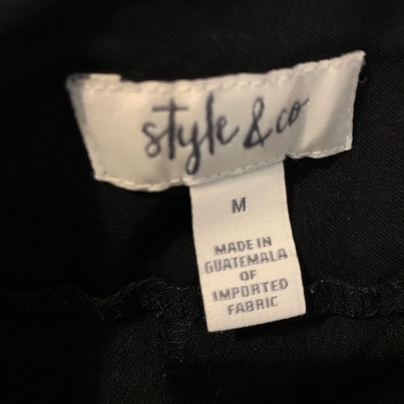 Pull On Black Zipper Detailed Pants  (size Med - inseam 28”) Style & Co - Picture 4 of 5
